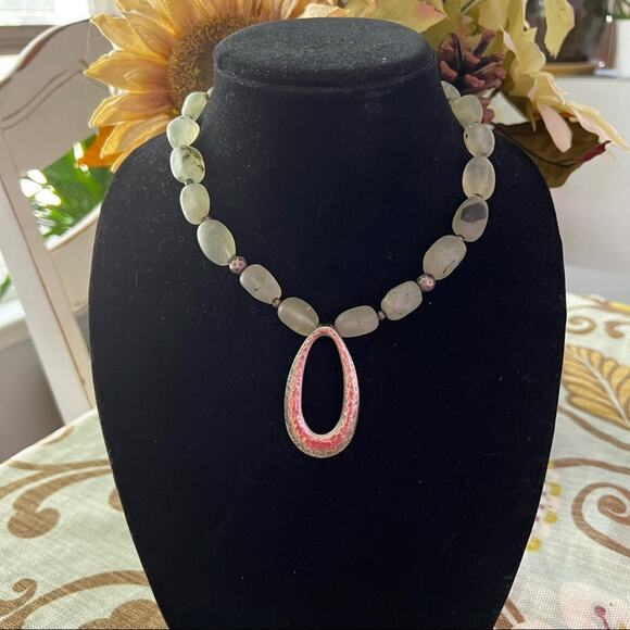 Silpada 925 Sterling Silver Pendant & Beaded Stone Necklace - Picture 5 of 11